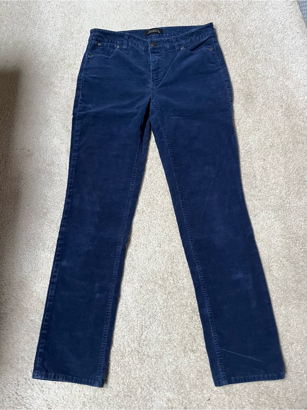 Talbots Navy Straight-Leg Corduroy Pants